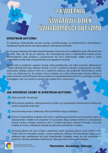 2 kwietnia Światowy Dzień Świadomości Autyzmu - plakat 